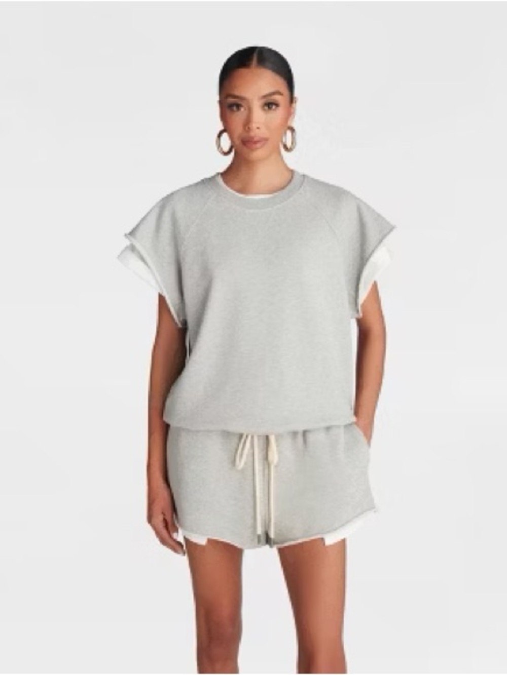 Kbb layered crew short sleeve sweatshirt